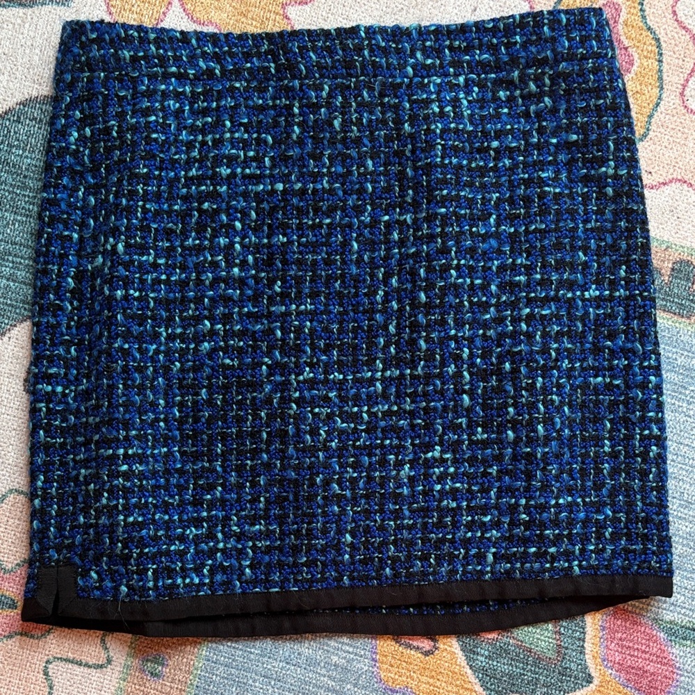 J.Crew Adorable Blue Tweed Boucle Skirt 6